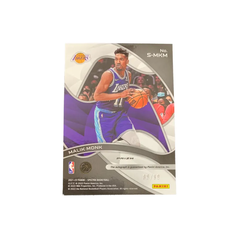 PANINI Malik Monk 2021 22 King Spectrum Lakers Era 08/99 Player Card Product Access Sports Cards 1 Pc-1