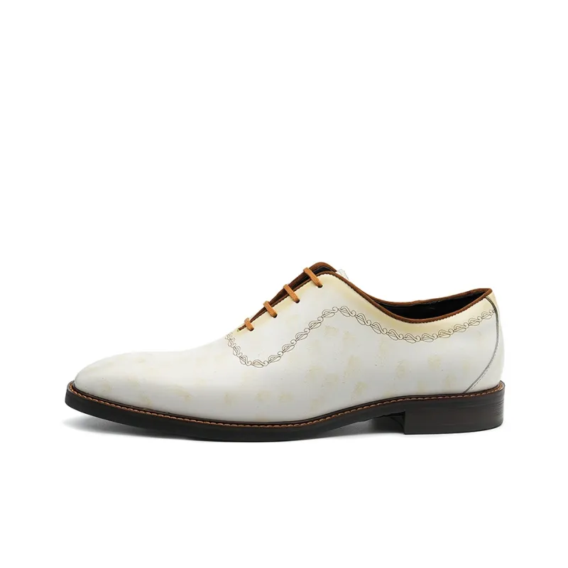 ASTON M.JAZZ Dress Shoes Men Low Top White/Brown-1