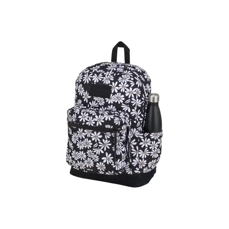 JanSport Suede Backpack Unisex Black & White-3