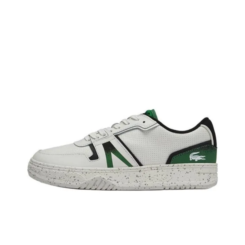 LACOSTE L001 Low-Top Skateboard Shoes Men's White Green-0