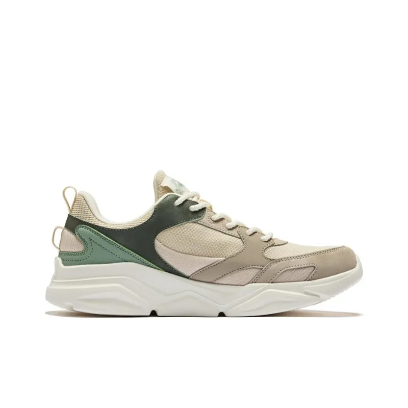 Erke Cushioning Abrasion Resistant Breathable Low Top Casual Shoes Men's Warm Flax Iron Man Gray-1