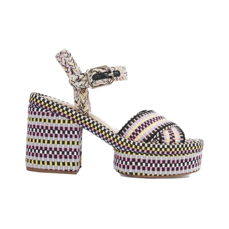 Chloe Odina Strap Sandals 9cm Women's Black-1