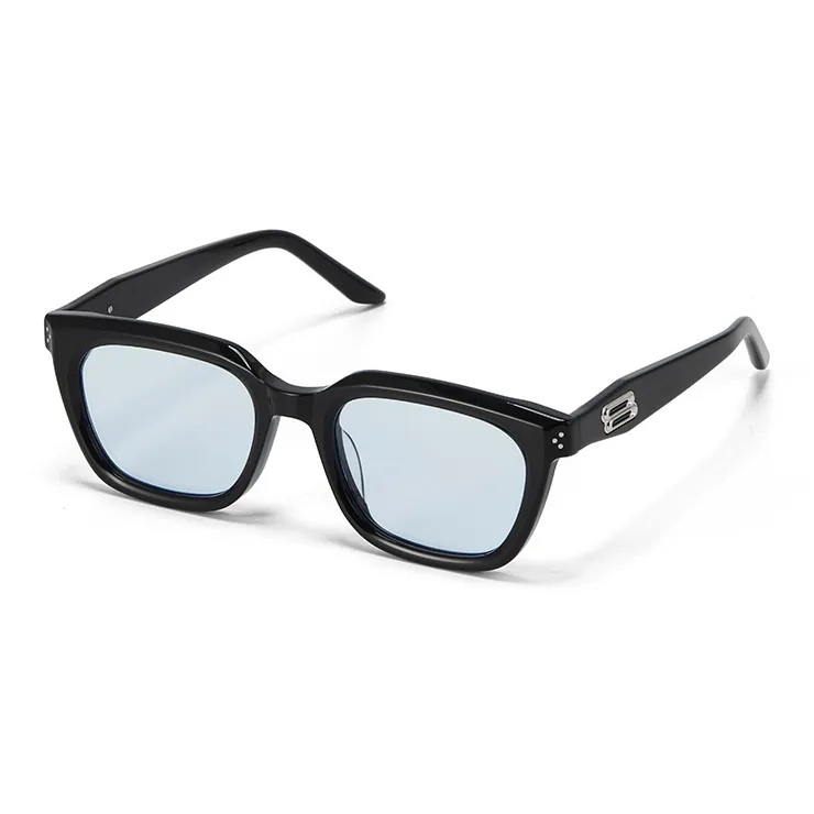 PLASTIC BRAIN Plate Frame Square Sunglasses Unisex White-2