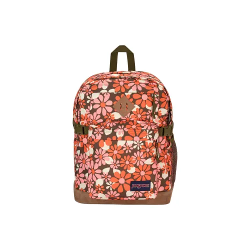 JanSport Polyester Backpack Unisex Orange Pink