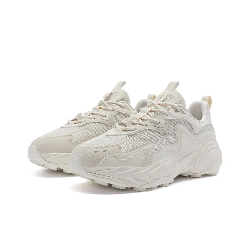 XTEP Migratory Breathable Coverage Lightweight Low-Top Casual Shoes Women's Milk Tea White-4
