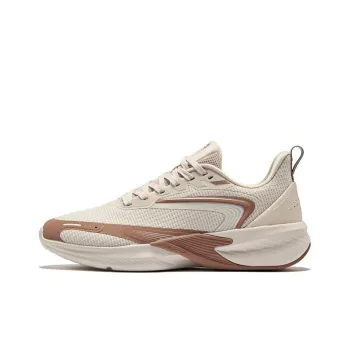 Erke Cushioned Slip-Resistant Breathable Lightweight Low-Top Running Shoes Women's Brush Grey Cinnamon Pink
