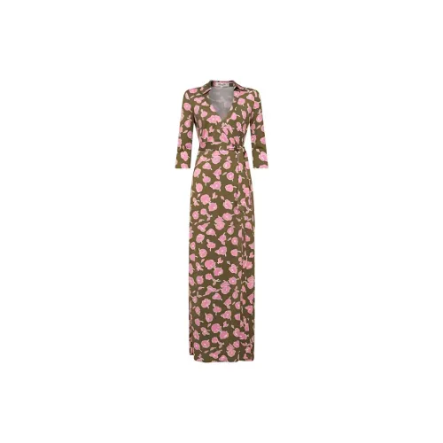 DVF Diane Von Furstenberg SS24 Long Sleeved Dresses Women's Brown