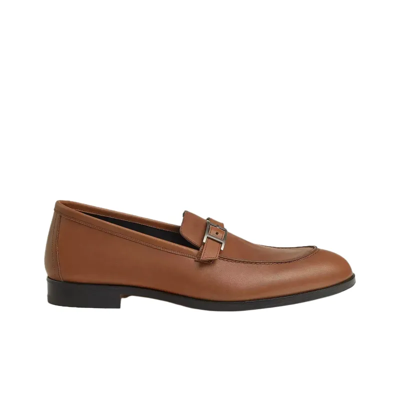 HERMES Monterey Loafers Men's Brown-1