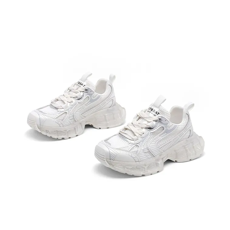 ST&SAT Chunky Sneakers Women's Low Top White/Pink/Blue-4