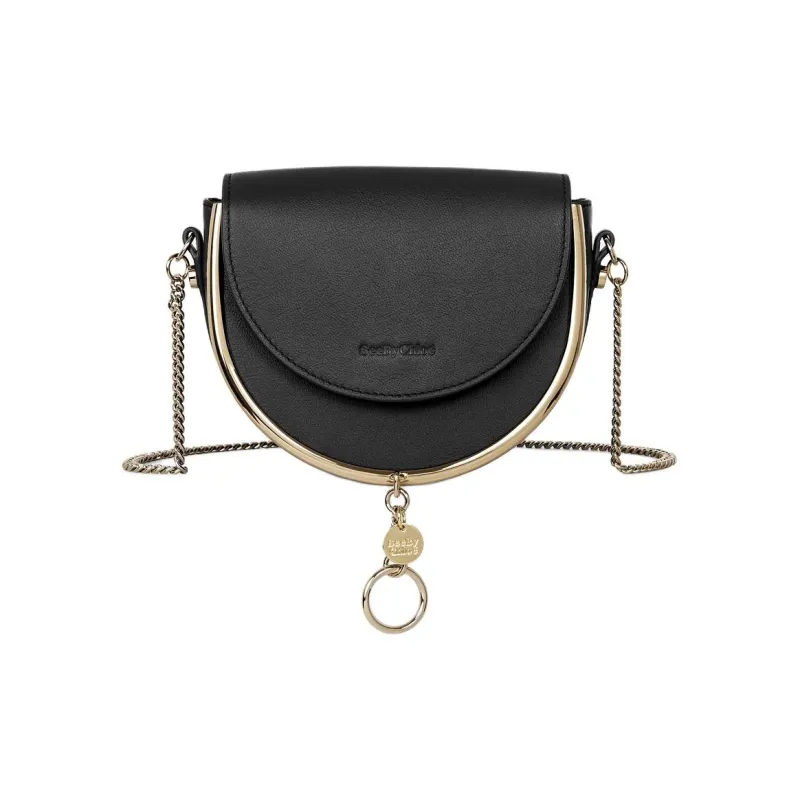 See By Chloe Leather Chain Bag Shoulder Bag Crossbody Bag Women's Black-1