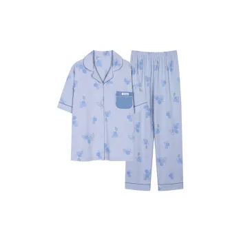H-YXIANG Pajama Set Women's Blue Purple