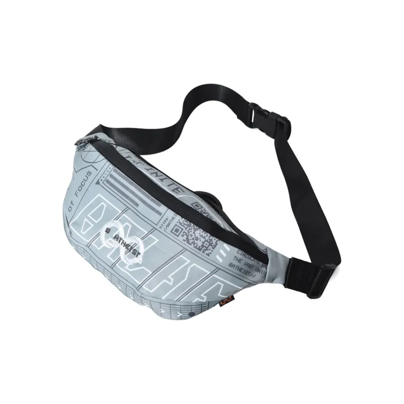 8atheist Polyester Shoulder Bag, Fanny Pack, Sling Bag Regular Unisex Light Gray Green-3