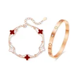 Four-Leaf Clover Combination Bracelet[Red]