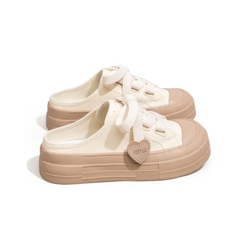 Feiyue TPR Sole Rubber Sole Abrasion Resistant Slip Resistant Closed Toe Slippers Women's Beige Brown-1
