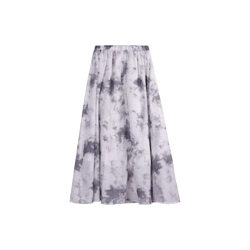 THE SEA LIFE Casual Long Skirt Women's Dusty Gray-1