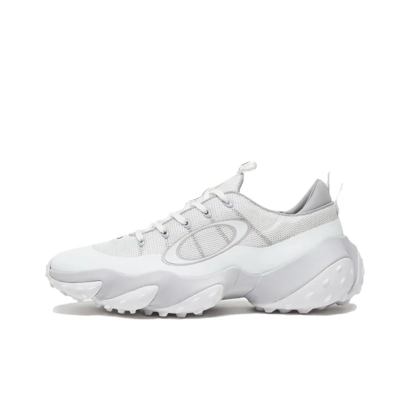 Oakley Waterproof And Breathable Low Top Golf Shoes Men's White Gray-0