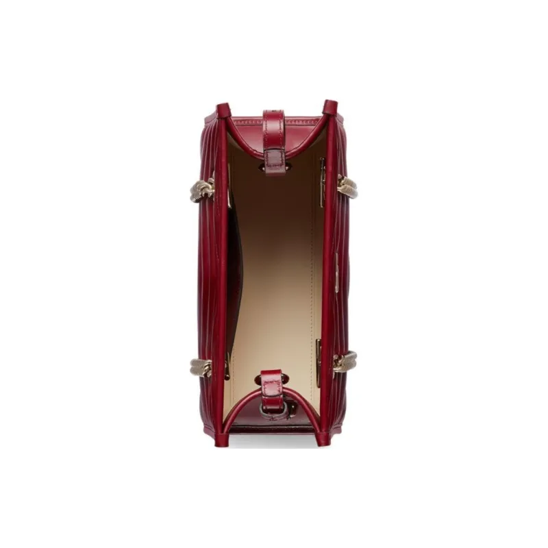 GUCCI GG Marmont Leather Tote Bag Shopping Bag Portable Crossbody Bag Shoulder Bag Women's Red-5