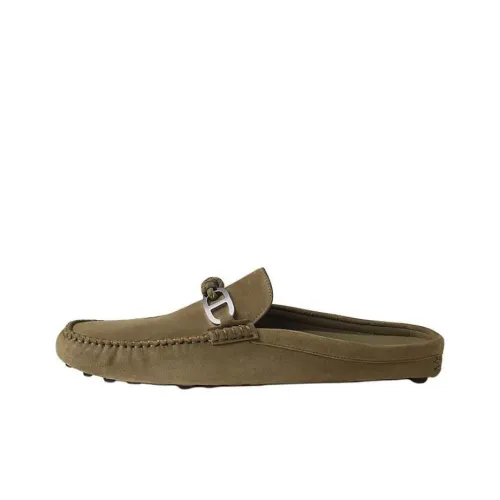 HERMES Wrap-toe Slippers Men's Green