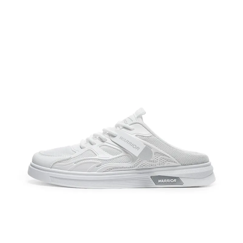 Warrior Cut Out Slip Resistant Wrap toe Slippers Men's White-0