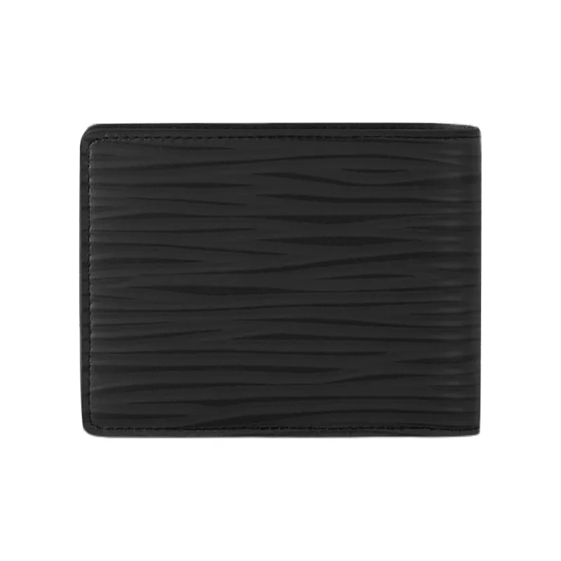LOUIS VUITTON Cow Leather Wallet Unisex Black-2
