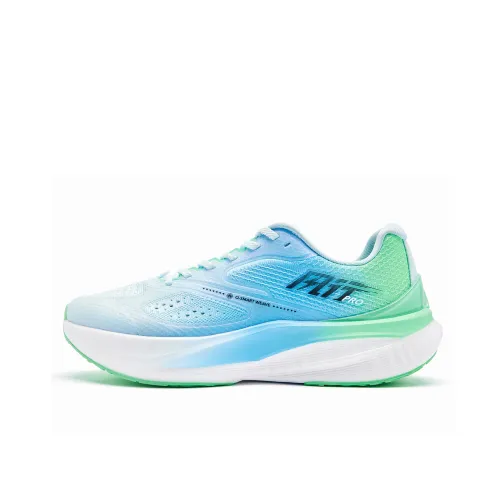 QIAODAN BOOM PRO Running Shoes Men Low-Top Sea Salt Blue Aurora Green