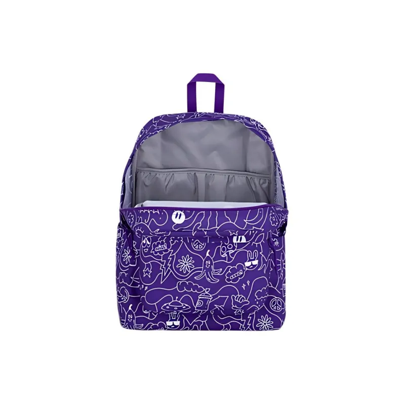 JanSport Recycled Polyester Backpack Unisex Graffiti Purple-5