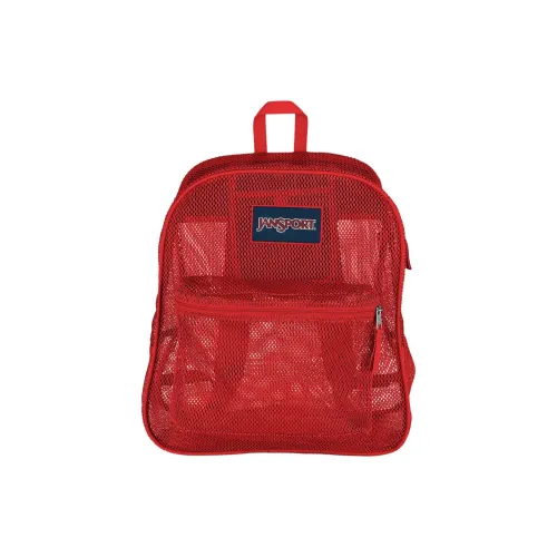 JanSport Polyester Mesh Backpack Unisex Red