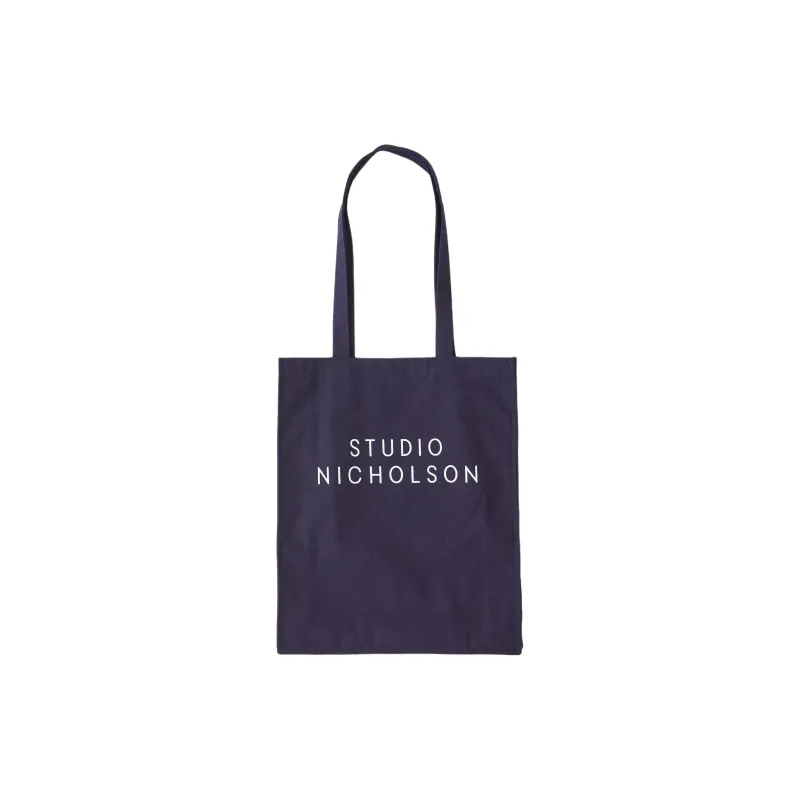 STUDIO NICHOLSON Cotton Tote Bag, Shopping Bag, Handbag, Shoulder Bag Trumpets Women's Dark Marine Blue-0