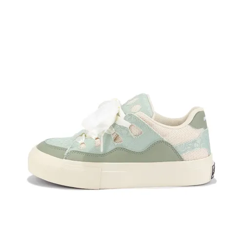 Binya Skateboard Shoes Women's Low-Top Mint Green