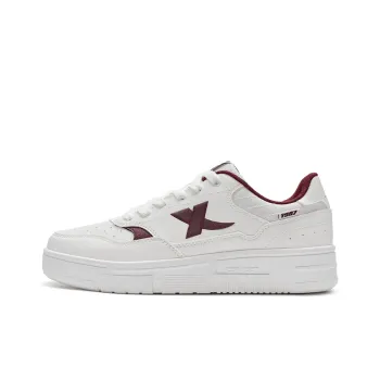 XTEP Air Force 1 Coverage Wear Resistant Lightweight Low Top Skateboard Shoes Men's Sail White/Team Red