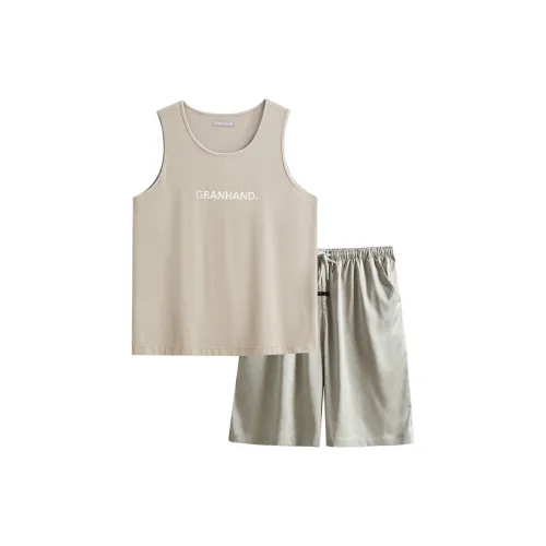 Same Language Pajama Set Men's Camel Silver Gray