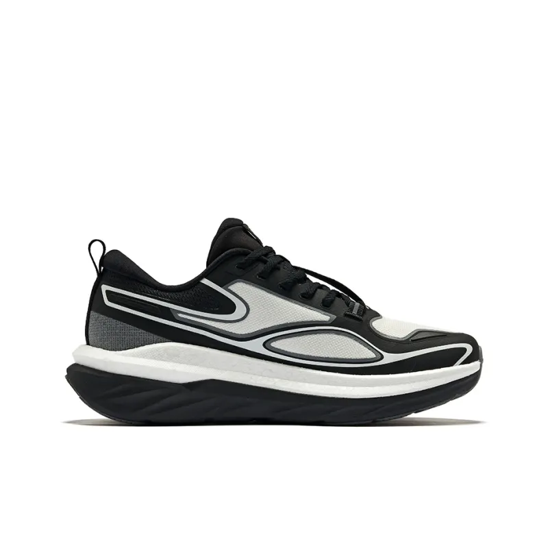 Erke Cushioning Wear-Resistant Low-Top Running Shoes Men's Microcrystal White/Jet Black-1