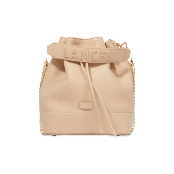 LANCEL Small Ninon Leather Bucket Bag