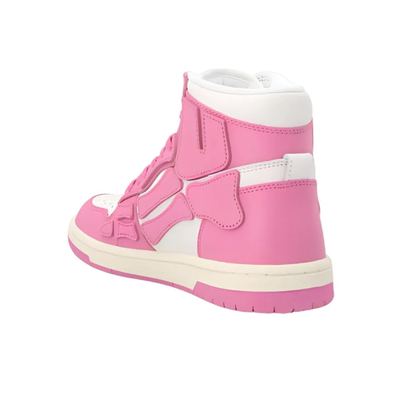 AMIRI Skel Top Hi High Top Stylish Skateboarding Shoes Women's Pink White-3