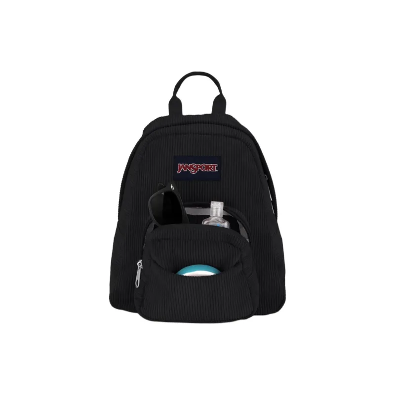 JanSport Recyclable Polyester Backpack Mini Unisex Black Corduroy Color-1