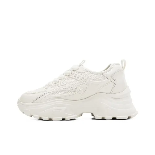 BOSSSUNWEN Chunky Sneakers Women's Low-Top White