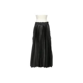 Sacai Pleated Gathered Mid Rise Skirt