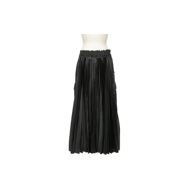 Sacai Pleated Gathered Mid Rise Skirt-1