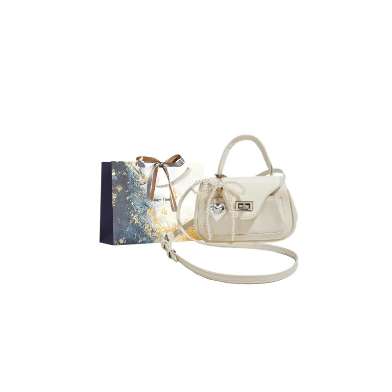 Iman's House Pu Shoulder Bag Crossbody Bag Small Size Silver/Cherry Red/Ecru/Black-10