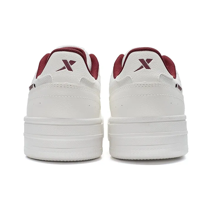 XTEP Air Force 1 Coverage Wear Resistant Lightweight Low Top Skateboard Shoes Men's Sail White/Team Red-3
