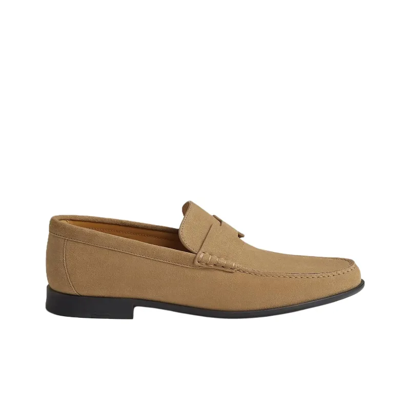 HERMES Duke Loafers Men's Light Brown-1