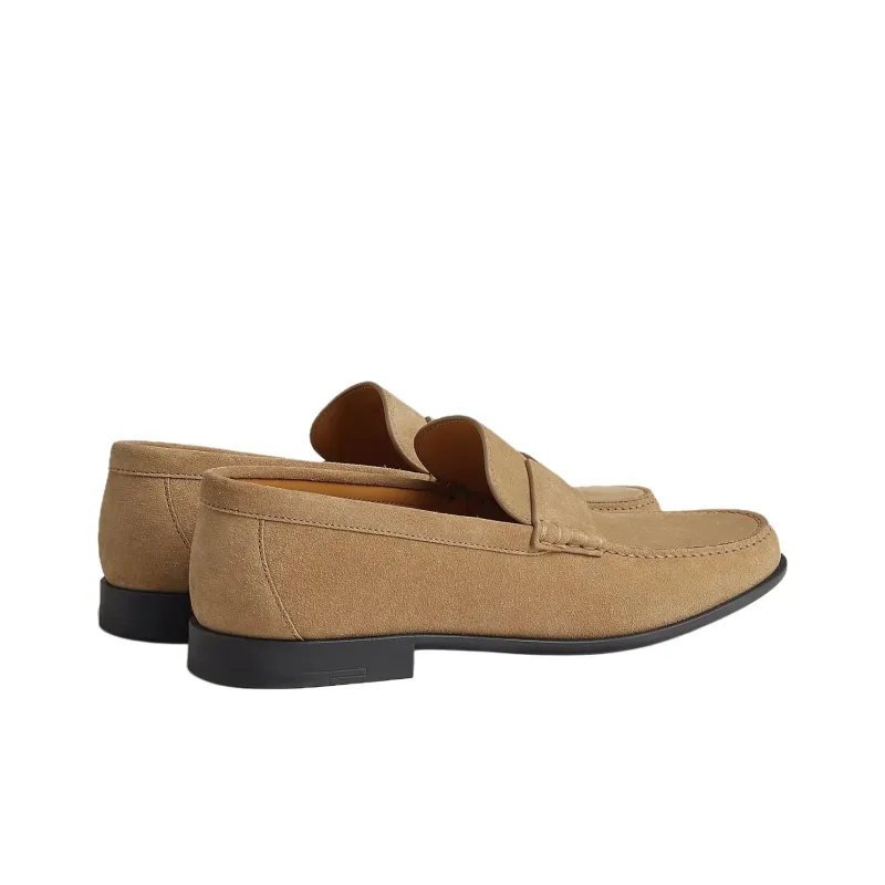HERMES Duke Loafers Men's Light Brown-3