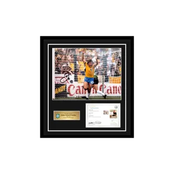 Three For Jikuo Signed In Person Photo 1982 Classic Goal EM Certificate Framed