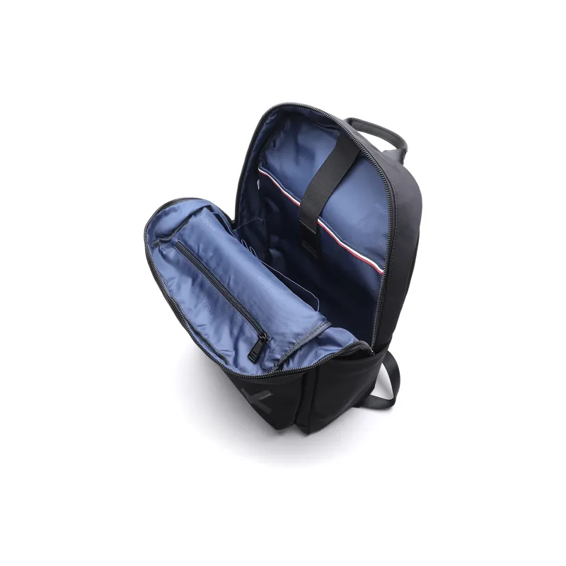 ELLE HOMME Fabric Synthetic Leather Backpack Large Size Men's Black-4