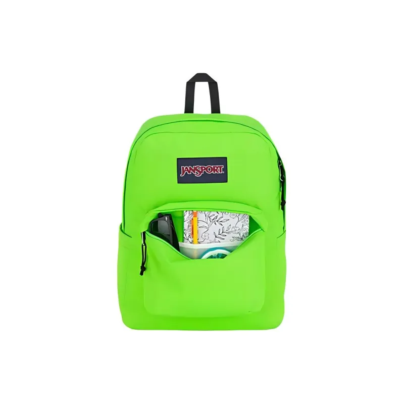 JanSport Recycled Polyester Backpack Unisex Lime Gray Neon Light-3