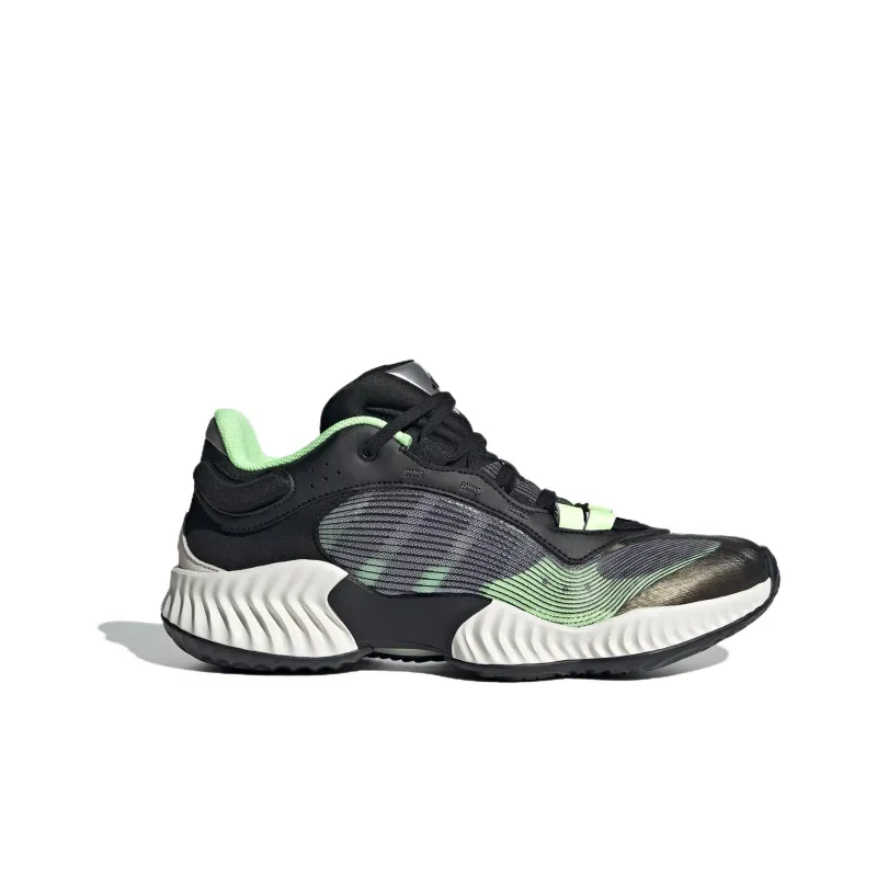 Adidas Cushioning Wear Resistant Low Top Basketball Shoes Unisex Black-1