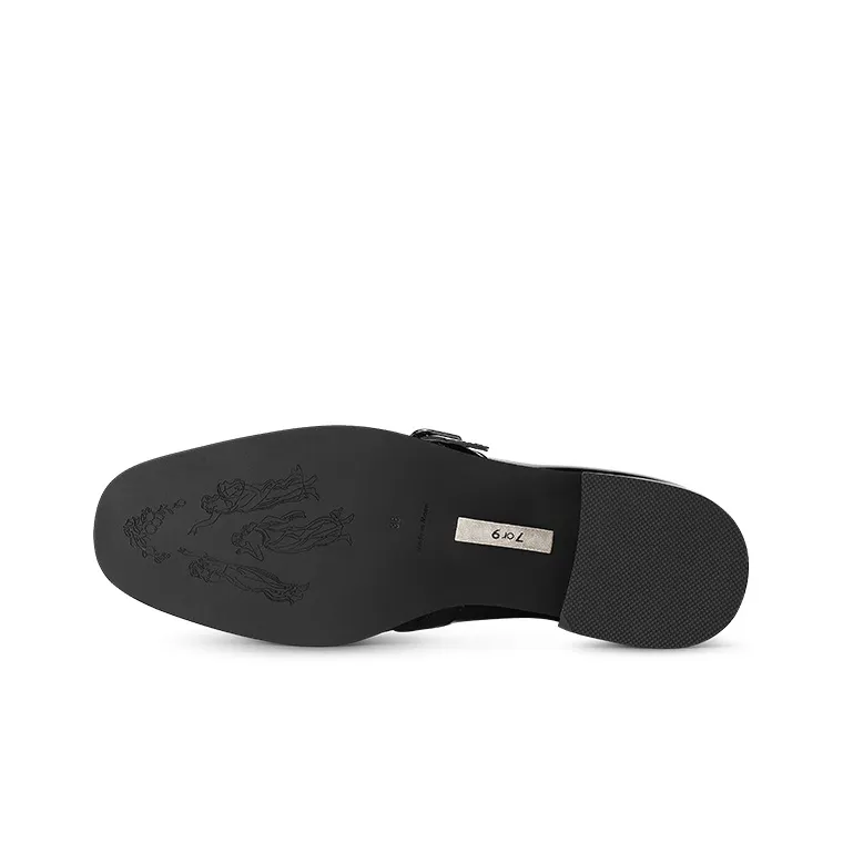 7or9 Bamboo Charcoal Sichuan Loafers 3.5cm Women's Black-3