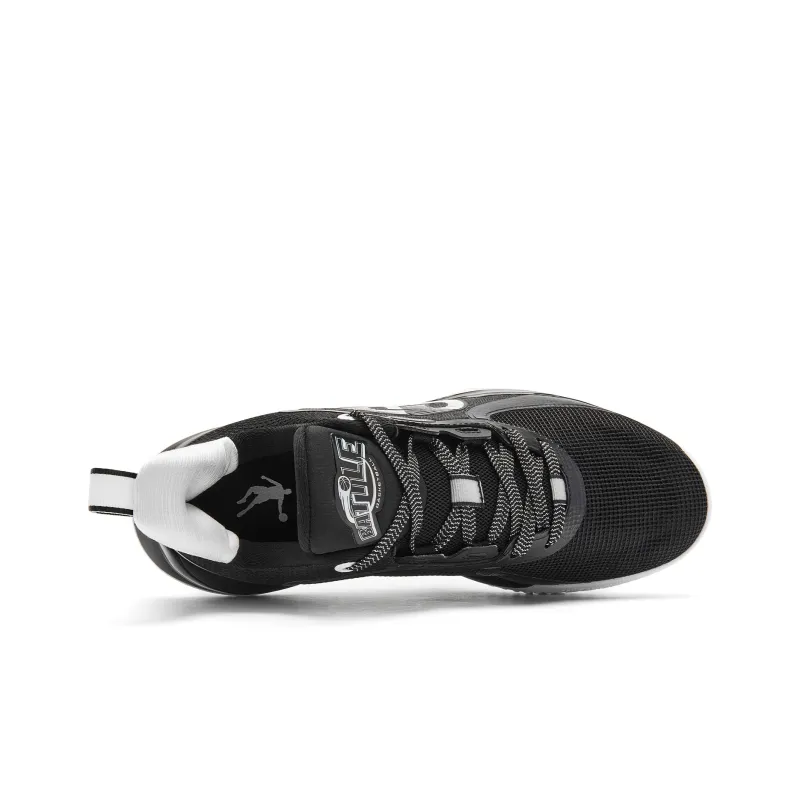 QIAODAN Cushioning Anti Slip And Wear Resistant Low Top Basketball Shoes Men's Black Jordan White-3