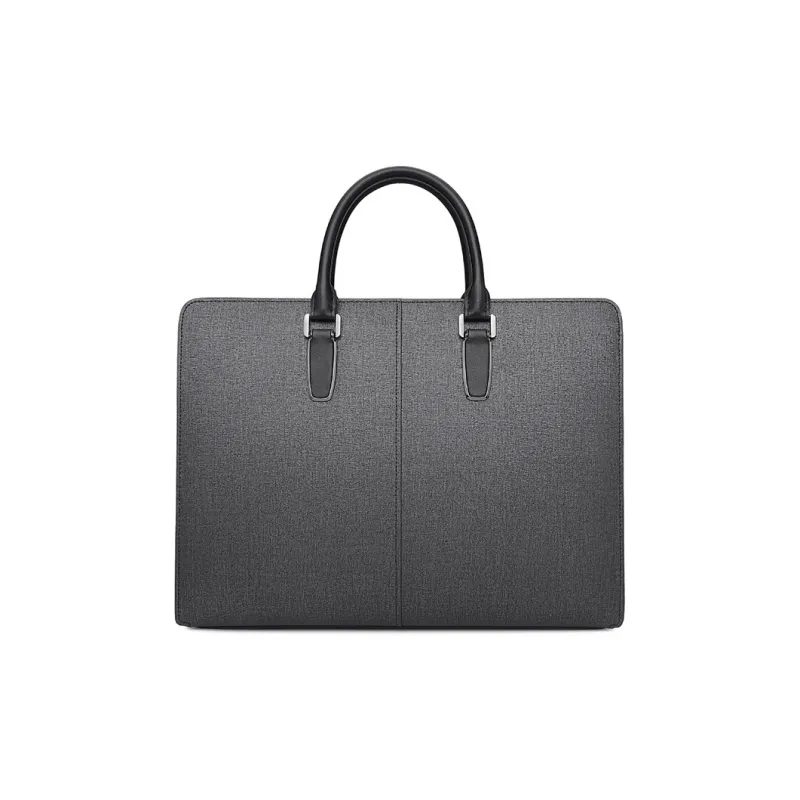 GOLDLION Cow Leather Briefcase Men's Black-3