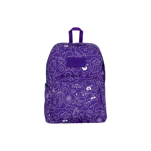 JanSport Recycled Polyester Backpack Unisex Graffiti Purple